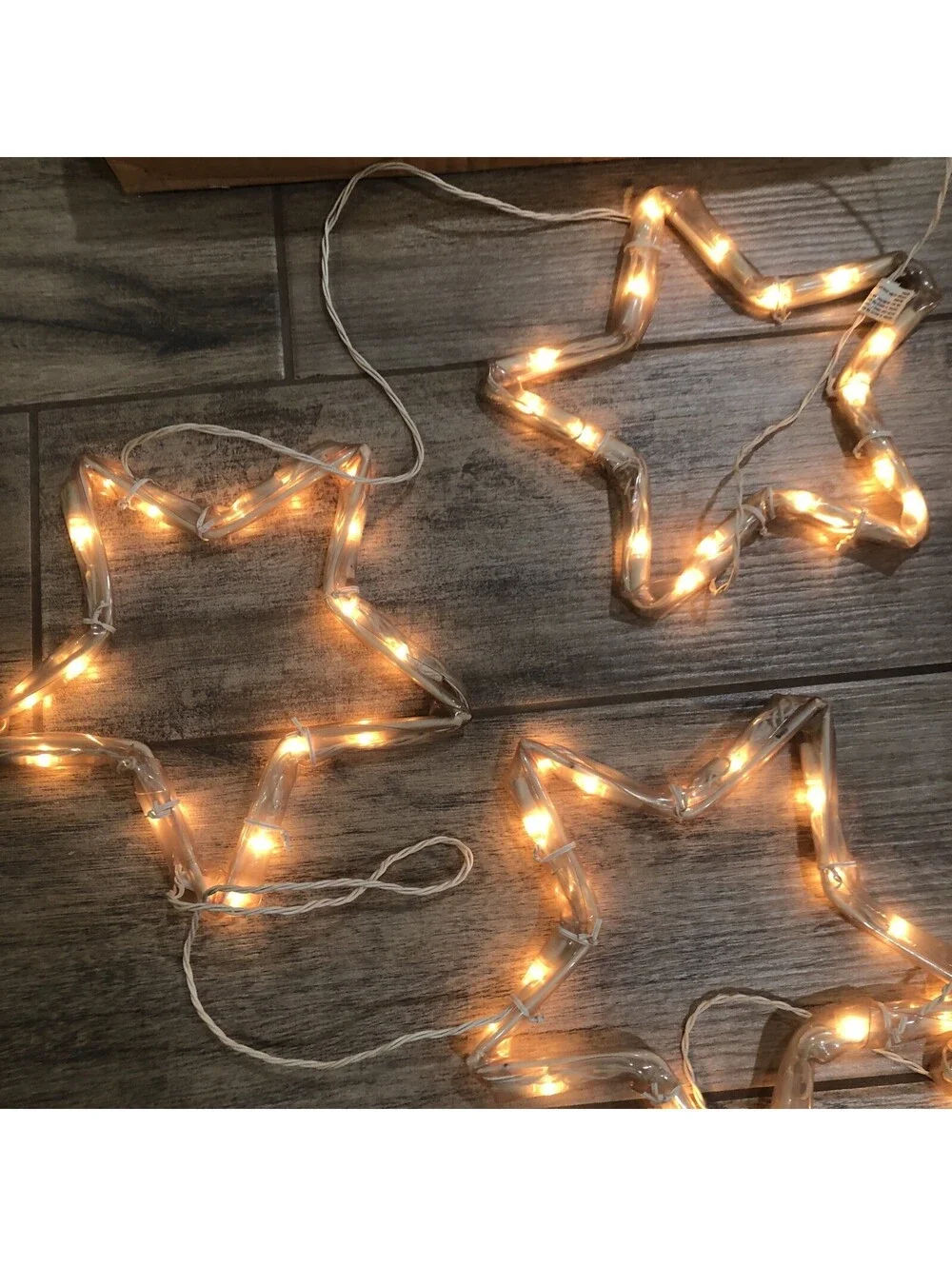 Vintage Mr. Christmas Mini Light Sculpture Stars String Of 6 10